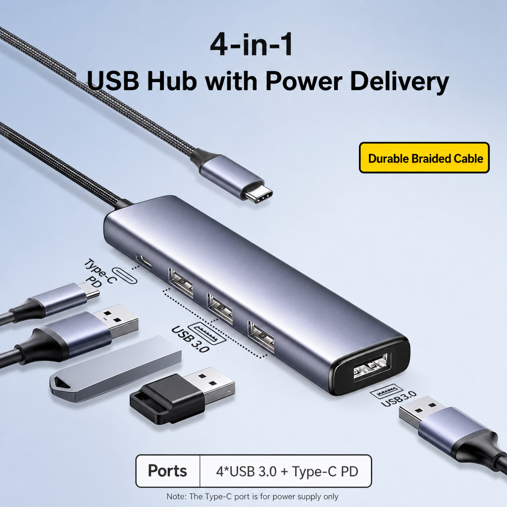 Hub USB 3.0 4-en-1 (Basique)