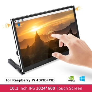 Raspberry Pi 4B 10,1-Zoll-Touchscreen 1024x600 IPS-LCD mit 2 Lautsprechern Display halter für Raspberry Pi 4 Modell B/3B/PC-LCD