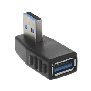 Left Right Angle <strong>USB</strong> 3.0 Male <strong>to</strong> <strong>USB</strong> 3.0 Female Data Power Converter Adapter - Product Image 1