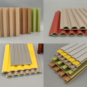 Kunden spezifische Produktion Hochglanz gold gefilmt mit 3D-Designblatt PVC-Verbund verkleidung profile Wpc Außenwand paneel 3. Generation - Product Image 2