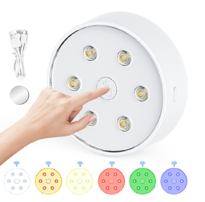 Yeni öğe LED ortam kapalı işık tip-c şarj uzaktan kumanda manyetik atraksiyon dokunmatik anahtarı akıllı Puck işık - Product Image 1