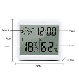 Large Screen Slim Wireless Digital <strong>Thermometer</strong> Hygrometer Indoor/Outdoor Use Plastic Smiley Face Display <strong>with</strong> <strong>Memory</strong> <strong>Function</strong> - Product Image 6