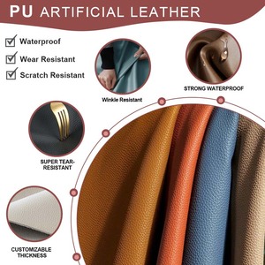 Pvc सिंथेटिक चमड़े के कपड़े से बने वाटरप्रूफ माइक्रोफाइबर कृत्रिम fax चमड़े के लिची अनाज - Product Image 3