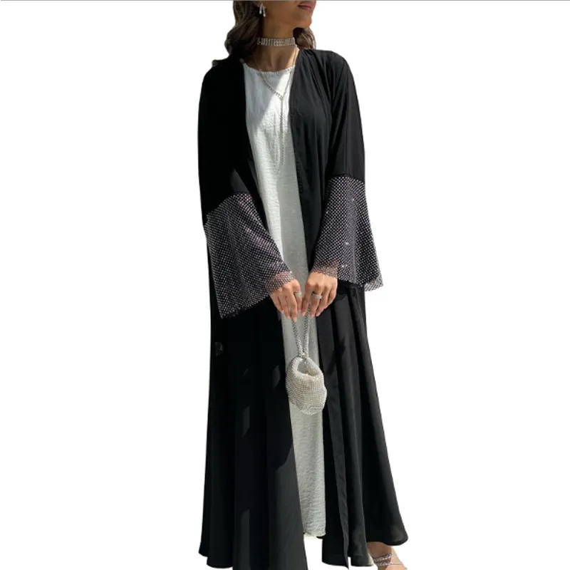 3075 Venta caliente moda vestidos islámicos Oriente Medio manga larga modesto mujeres musulmanas para abaya negra