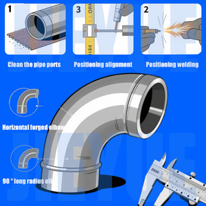 Thép không gỉ khuỷu tay 90 độ ASME b16.9 dài bán kính sch40 bán kính 1D áp lực cao mông hàn uốn cong cho thực phẩm đồ uống - Product Image 5