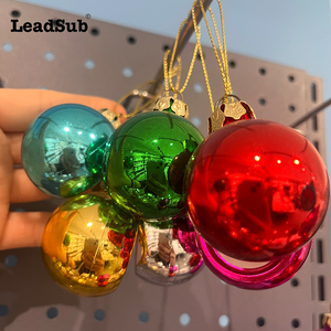 LeadSub 2024升华圣诞用品4厘米6厘米8厘米彩色防碎塑料圣诞球装饰升华饰品