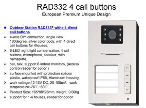 Intercomunicador de puerta inteligente, sistema de intercomunicación con wifi, 4 botones, 2 cables, para multi apartamentos - Product Image 6
