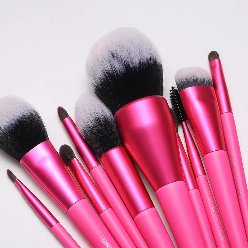 2024 Private Label Cosmetische Make-Up Borstel Set Professionele Make-Up Borstel Kit Roze Make-Up Borstels Set Met Logo Aangepast 10 Stuks