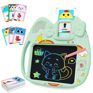 Montessori 2-in-1 giocattolo per l'apprendimento cognitivo schede Flash parlanti e tavoletta per scrivere LCD per bambini - Product Image 1