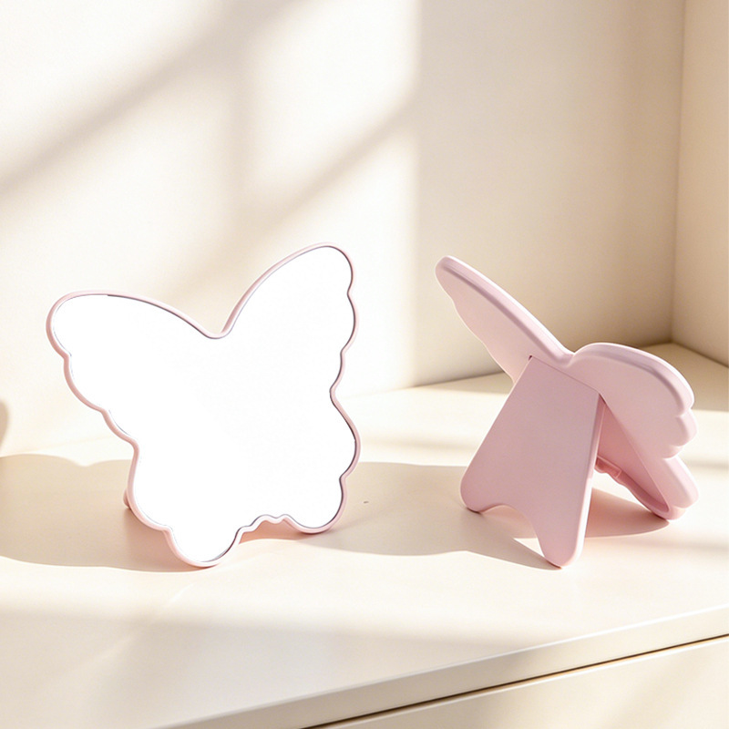 Butterfly desk mirror-pink