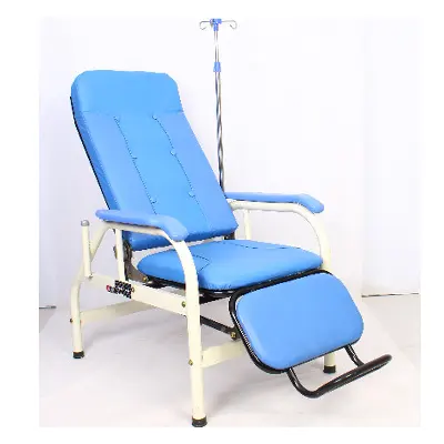 Cama de silla reclinable de Hospital portátil de infusión de medio tumbado, equipo de hospital altura ajustable IV Silla de infusión