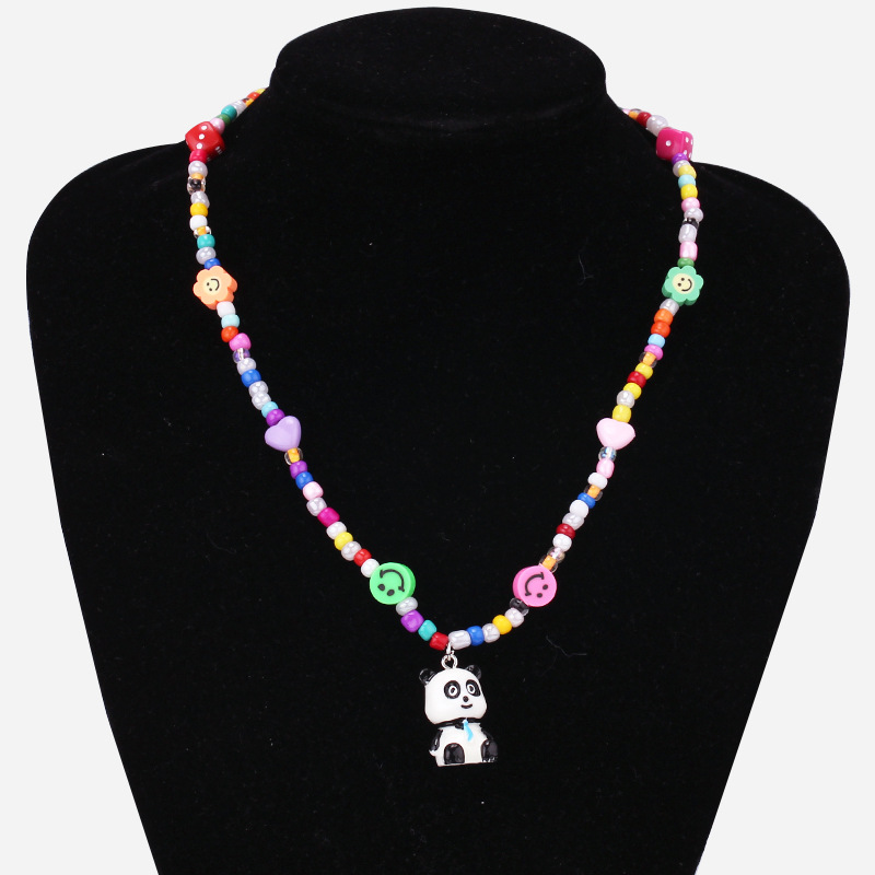Collier de perles de rocaille Panda