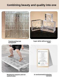 Mur de séparation moderne en brique de cristal ultra-clair écran acrylique transparent en brique de verre creuse colorée pour application en extérieur - Product Image 4