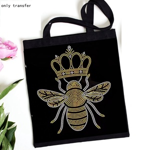 Custom Designer <strong>Crown</strong> Queen Bee Rhinestone Heat Transfers Iron on Design Hot Fix Bee Rhinestones Transfers Motif for T-Shirt DIY - Product Image 4
