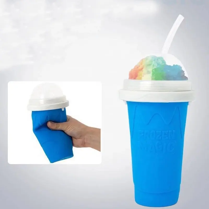 Frozen Squeeze Slushy Cup Maker Magic Instant Slushie Ice Smoothie Cream Pussy Hail Glass Bucket Bottle Manual Shake Mug