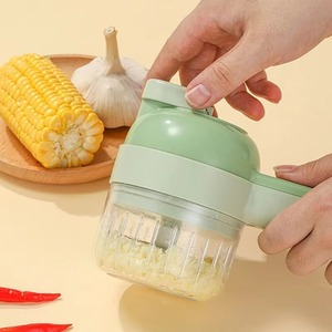 4 in 1 çok fonksiyonlu elektrikli sarımsak kesici sebze kesicisi mutfak kıyma makinesi Mini Chopper motosiklet meyve sebze araçları - Product Image 1