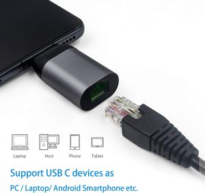 High Quality Mini Gigabit RJ45 Female to <strong>Type</strong> C Male Adapter Lan <strong>Network</strong> Converter USB 3.0 <strong>Connecter</strong> for Laptop Ethernet Router - Product Image 3