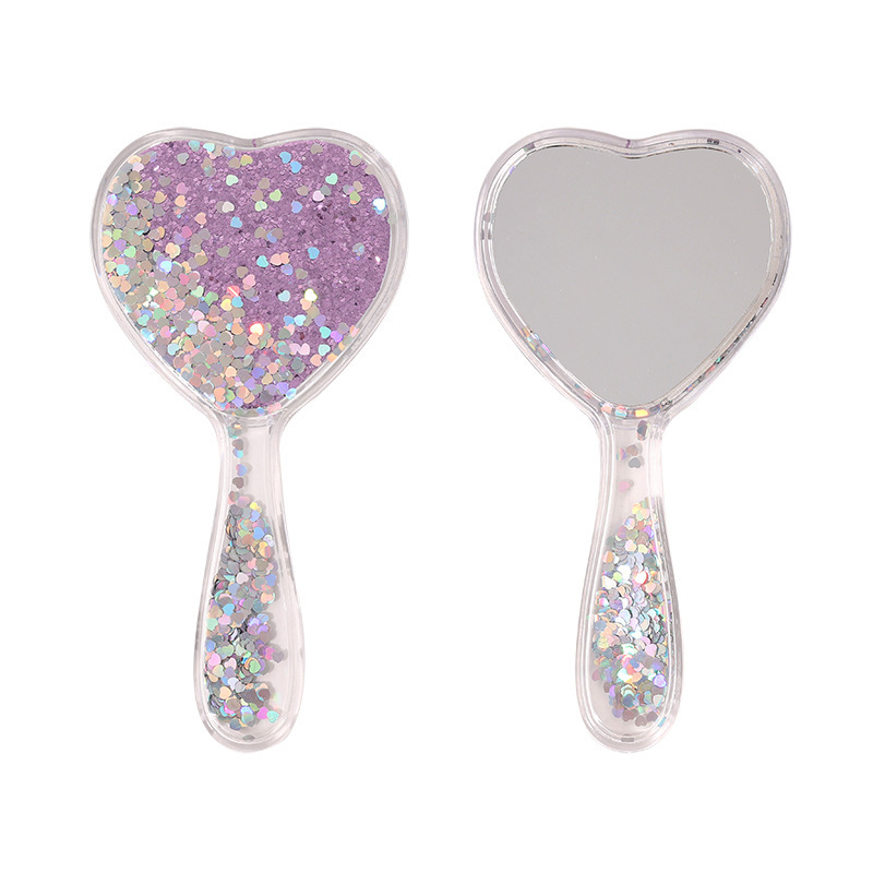 Purple heart-hand mirror