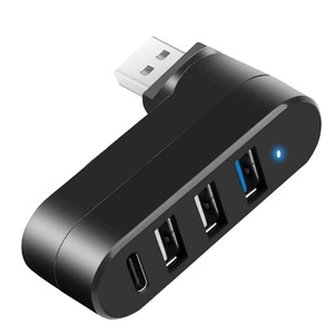 4-พอร์ต USB ฮับ3.0 90 °/180แยก USB หมุนได้ ° องศากับ3พอร์ต USB-A และ1 USB C power/ พอร์ตข้อมูล USB Extender สำหรับแล็ปท็อป - Product Image 1