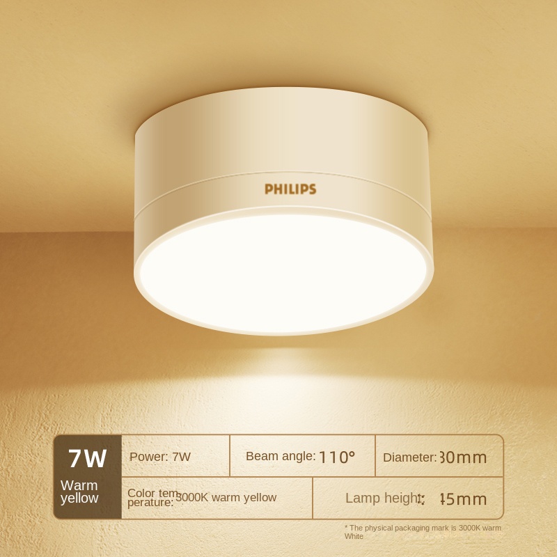 7W blanco Luz amarilla cálida