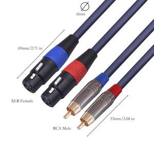 2 XLR หญิง 2 RCA ชายสายสัญญาณเสียงไฮไฟ,Dual XLR to RCA สาย, 4N OFC สายสําหรับเครื่องขยายเสียงไมโครโฟน 3.3 ฟุต (1M) - Product Image 3