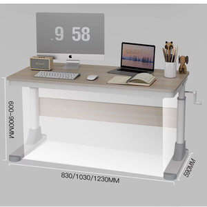 Design Library Boardroom Reading Table Small <strong>Computer</strong> Manual Height Adjustable Desk Wood Grain Stand Study Table for Home Office - Product Image 5