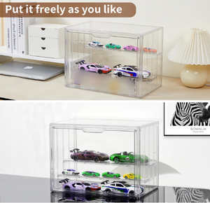 Factory Wholesale Clear 4 Layer <strong>Stackable</strong> Acrylic <strong>Display</strong> Case with Adjustable Shelves - Product Image 3