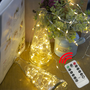 Luz LED de alambre de cobre, cadena de luces decorativas para vacaciones de Navidad, caja de batería impermeable de 8 funciones, cadena de luz de alambre de cobre - Product Image 2