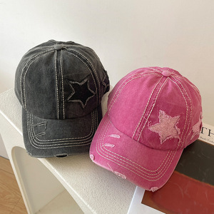 Simple Design Light and Portable Custom Baseball <strong>Cap</strong> with Five-pointed Star Pattern Suitable for Both Men and Women - Product Image 5