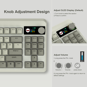 75% Gaming <strong>Keyboard</strong> with OLED Display&amp;Knob, M87 Pro Bluetooth 5.1/2.4GHz /USB-C Wireless Mechanical <strong>Keyboard</strong> with <strong>Custom</strong> Switch - Product Image 3