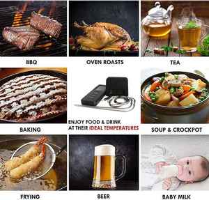 Factory Direct Supply Cooking Thermometer Bbq Digital Barbecue Meat Electronic Table Thermometers with <strong>Timer</strong> <strong>LED</strong> Back Light - Product Image 6