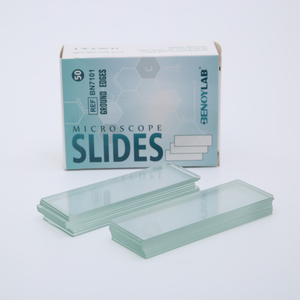 Portaobjetos de vidrio de microscopio desechable BENOYLAB 7101 con cubiertas de vidrio