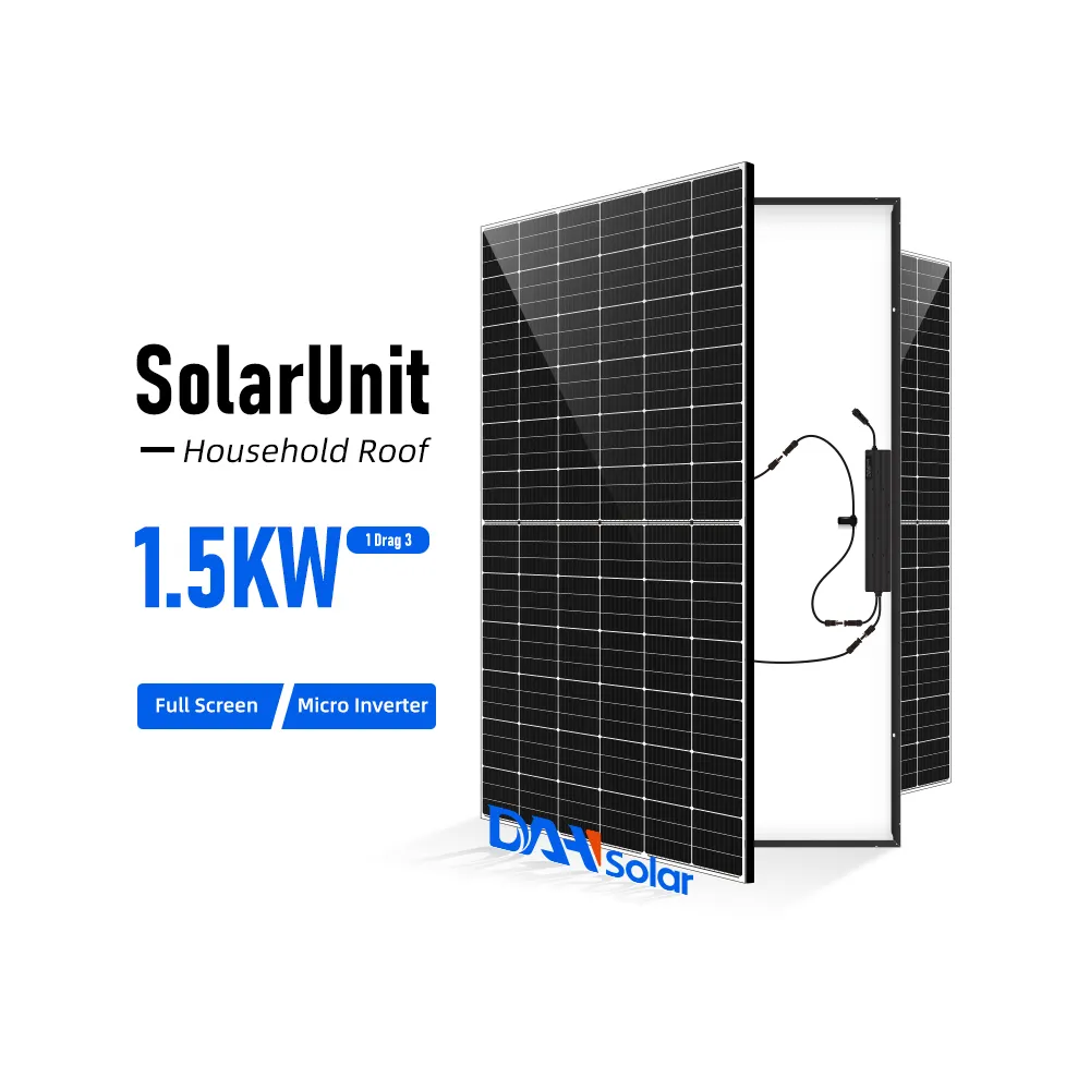 Unité solaire facile à installer 920w 1000w 1500w sur réseau système solaire alimentation domestique avec micro onduleur