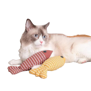 Cute Fish Linen Chew Kitten Toy Eco-Friendly <strong>Catnip</strong> Pillow for Indoor Cats and Dogs Calming Sleeping Companion for Daily <strong>Use</strong>