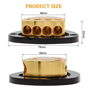 カーオーディオシステム用1/0 AWG In - 4x4 AWG出力配電ブロック (1入力4出力) - Product Image 3