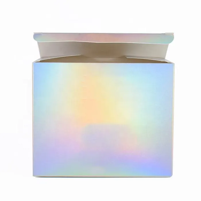 프리미엄 레인보우 컬러 건강 제품 무지개 빛깔의 포장 상자 홀로그램 종이 포장 상자