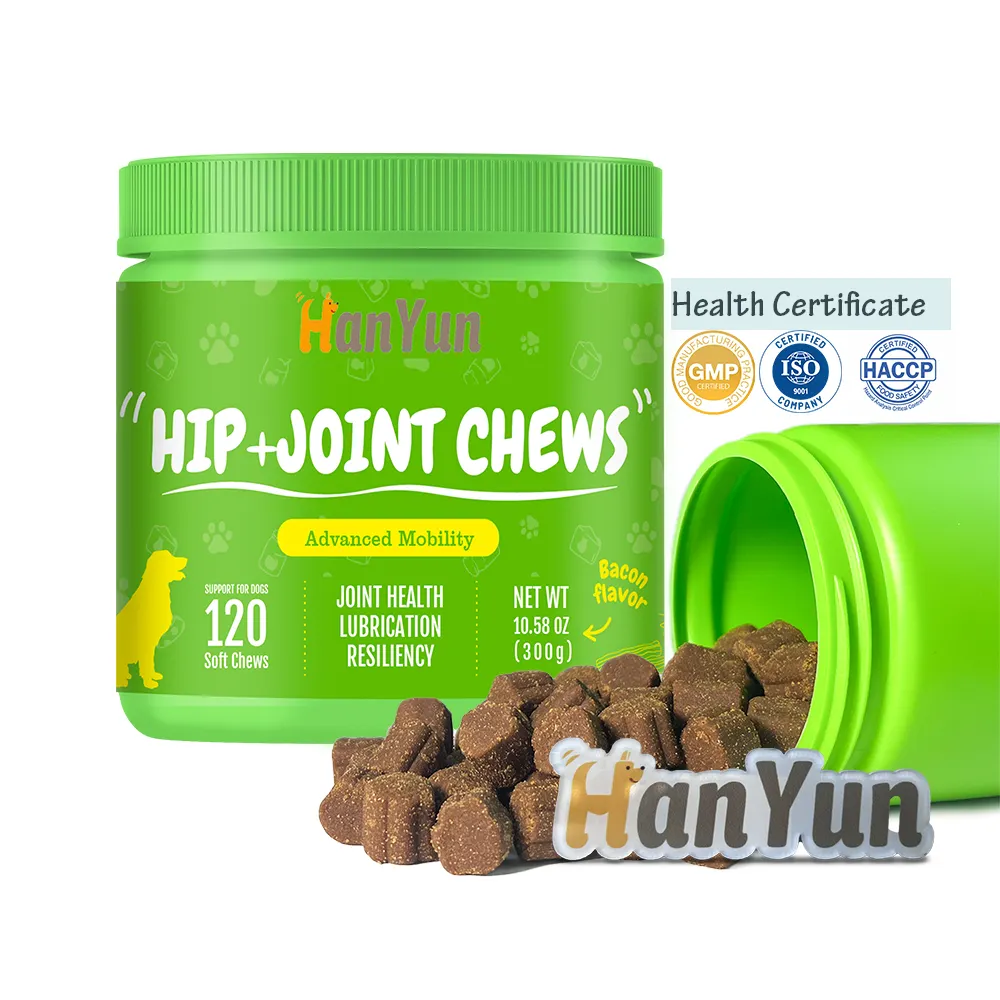Hanyun – suppléments personnalisés pour chiens, vente en gros, qui aident à amortir les articulations et à favoriser la dysplasie des hanches, pour chiens