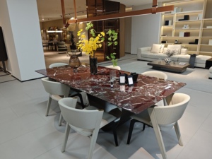 Juego de muebles de mesa de comedor de lujo moderno nórdico, mesa de comedor de 6 plazas con parte superior de mármol Rectangular de gama alta con sillas - Product Image 3