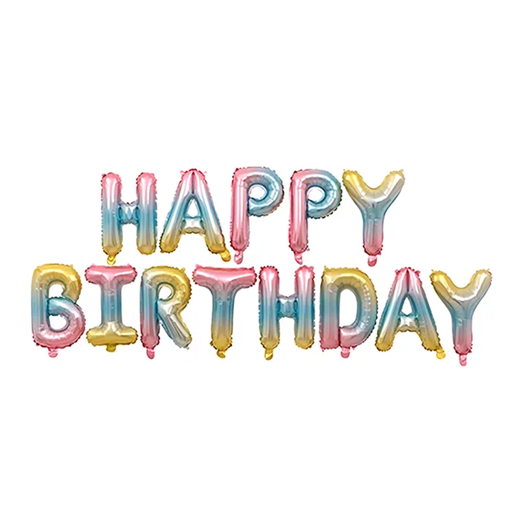 Globos de decoración de feliz cumpleaños, letras de aluminio de oro rosa, decoraciones para fiesta de cumpleaños, 13 Uds.