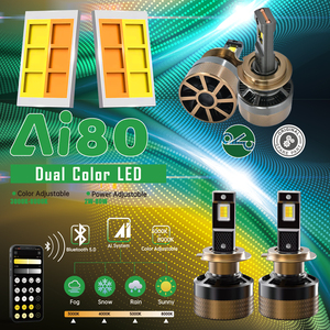 New Model Ai80 80W APP Control bluetooth 5.0 3000K 8000K H4 H7 H11 9005 9006 H1 H3 <strong>Led</strong> Headlight Bulb for Car <strong>Led</strong> Light - Product Image 4