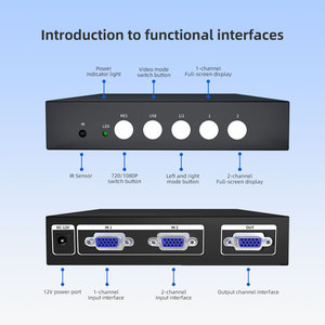 VGA <strong>Splitter</strong> Switch <strong>2</strong> <strong>Input</strong> <strong>1</strong> <strong>Output</strong> Video VGA Multiviewer with IR Remote