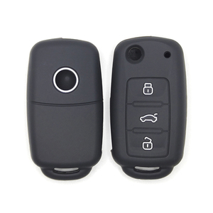 3-button Silicone Car <strong>Key</strong> Cover with Pure Black Appearance and White <strong>Keys</strong> for Volkswagen Golf and Other Models - Product Image 3