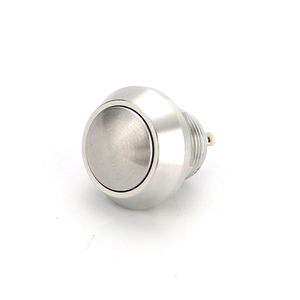 Wasserdichter IP65-Druckknopfschalter 12-mm-Flachknopf 2-polig SPST 1NO Momentan-Metall-Drucktasten schalter - Product Image 1
