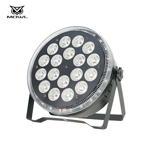 MOWL塑料发光二极管舞台DJ灯18x12W RGBW 4in1 DMX迷你平板超薄发光二极管标准杆带光环的灯 - Product Image 6