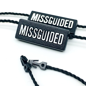 Sello de bloqueo de etiqueta colgante, logotipo de marca en relieve personalizado, etiquetas colgantes de bucle oscilante, cadena de sello de plástico para ropa - Product Image 2