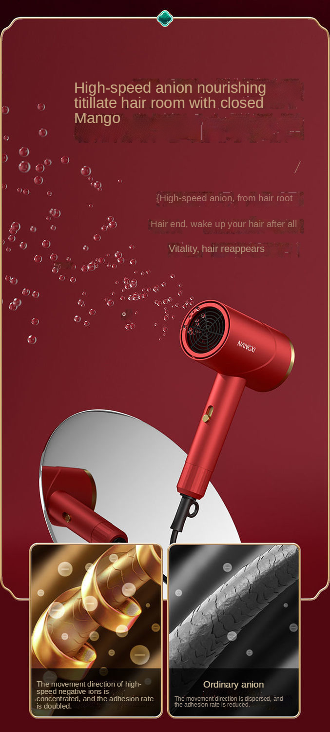 Amazon new fashion hair dryer negative ion hair care quiet and quick-drying household salon travel Professional hair dryer
