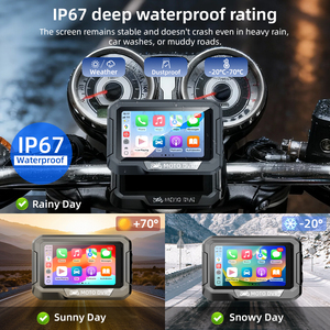 จอระบบนำทางรถจักรยานยนต์ขนาดเล็กแบบพกพา3.4นิ้ว JMC CarPlay ไร้สาย Android อัตโนมัติ BT เล่นเพลง GPS ติดตาม DVR - Product Image 3