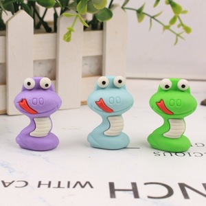 Thời Trang Tùy Chỉnh Hot Bán Sáng Tạo Hình Dạng Động Vật Màu Xanh Rắn Tẩy Cho Trẻ Em Số Lượng Lớn Kéo Ngoài Tẩy 3D Câu Đố Tẩy - Product Image 4