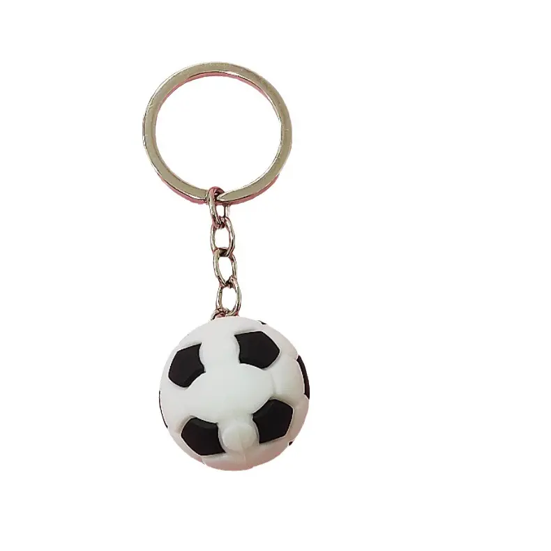 Regalo caliente al por mayor Mini baloncesto/llavero de fútbol equipo deportivo PVC 3D bola colgante llavero