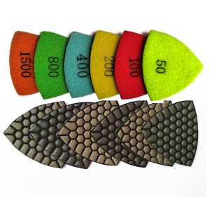 Driehoek Diamant Droog Polijstkussen Graniet Marmer Flexibele Hars Schuurschijf Keramisch Steen Beton Polijstschijf Slijpgereedschap - Product Image 1